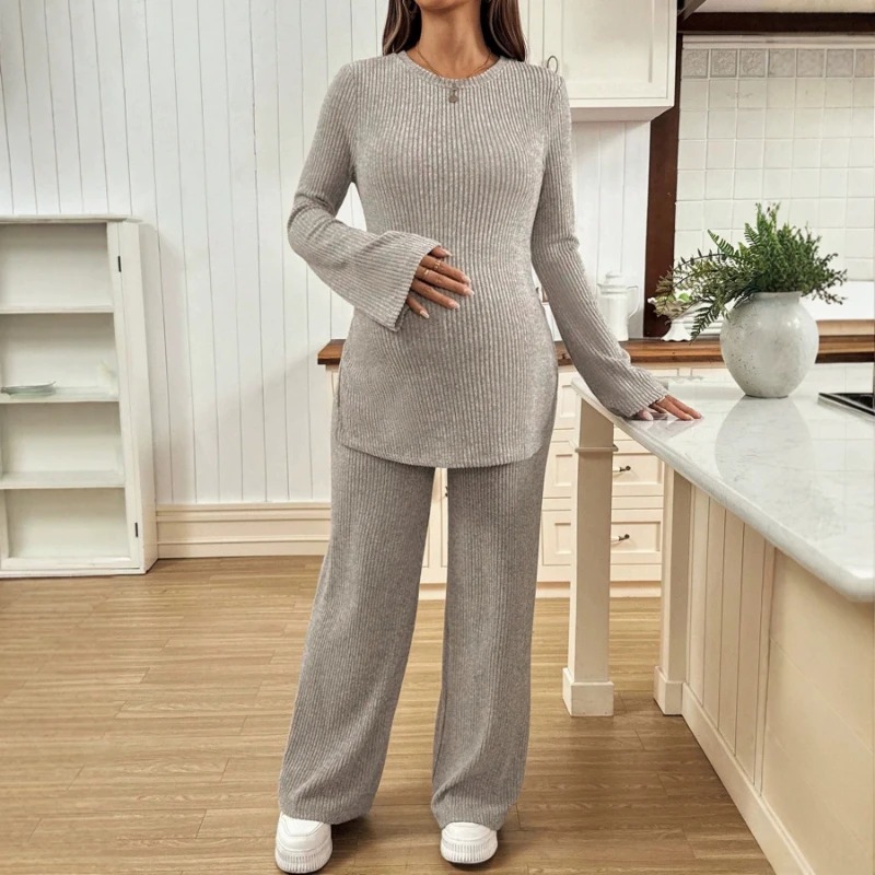 Maternity Wear - Вязаный комплект для беременных: топ с