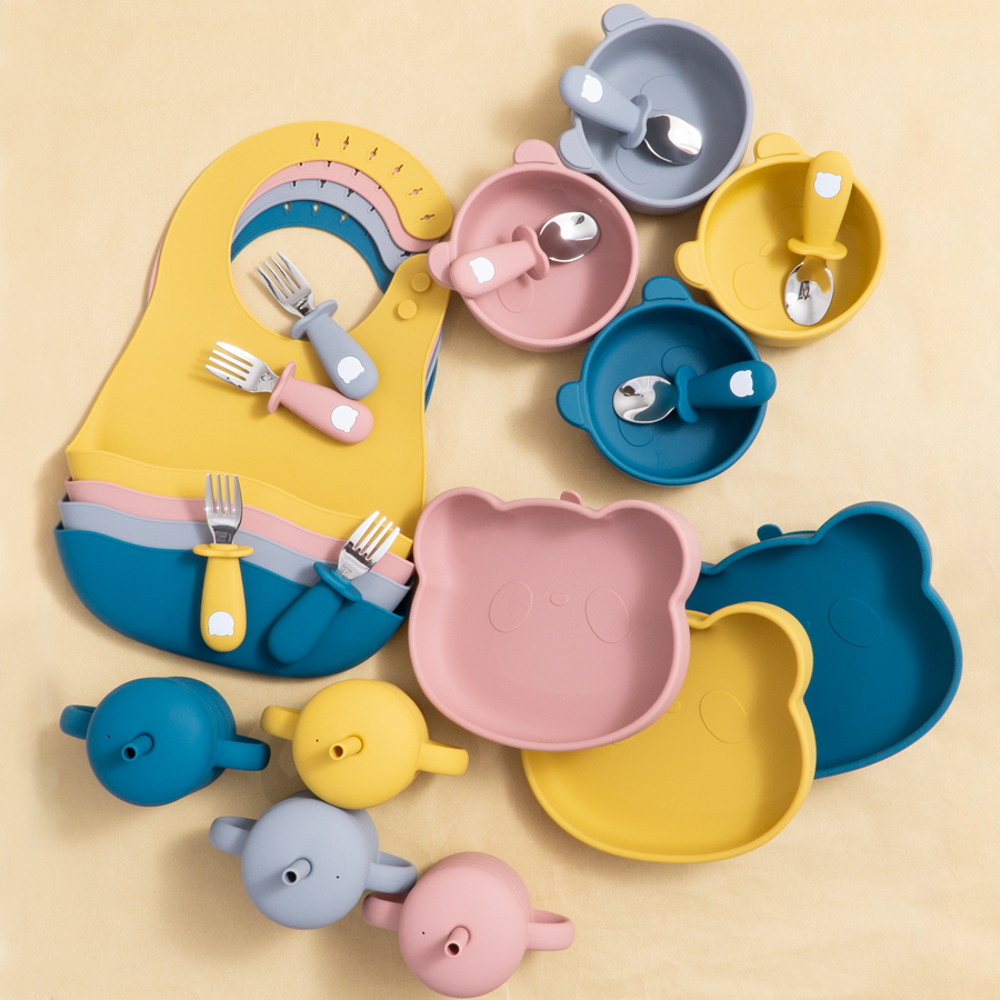 Waterproof Baby Bibs Silicone - Силиконовый Набор для кормления детей, присоска